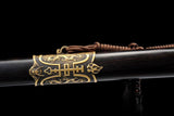 Chinese "Qing Dynasty"Sword Folded Pattern Steel Blade EbonySheath - Handmade Swords Expert