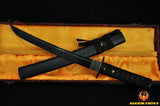 20"Japanese Samurai Knife Tanto Sword Black Blade Musashi Tsuba - Handmade Swords Expert