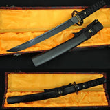 20"Japanese Samurai Knife Tanto Sword Black Blade Musashi Tsuba - Handmade Swords Expert