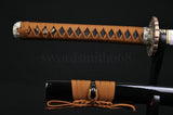 Real Forged Japanese Samurai Sword Abrasive Blade Katana Gilt Waves Tsuba - Handmade Swords Expert