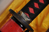 Handmade Japanese Classical Samurai Sword Authentic Katana Brass Fishes Stuba RaySkin - Handmade Swords Expert