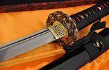 Clay Tempered Double Groove Dragon Brass Tsuba Japanese Sword Katana - Handmade Swords Expert