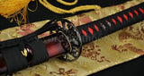 Handmade Japanese Samurai Functional Sword Katana Folded Steel Blade Skull Tsuba - Handmade Swords Expert