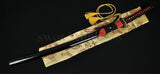 41"Japanese Samurai Katana Sword Clay Tempered Blade RaySkin Saya Fan Fittings - Handmade Swords Expert