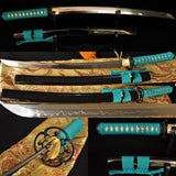 Handmade Clay Tempered Blade Japanese Iron Tsuba Wakizashi Swords Katana - Handmade Swords Expert