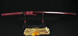 Black Red Folded Steel Full Tang Blade Japanese Samurai Swords Katana - Handmade Swords Expert